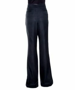 Outlet 👍 Stella McCartney Black Textured Wide Leg Pants XL For 👩 Women ⌛ -Stella McCartney Shop luxury women stella mccartney used clothes p162428 001