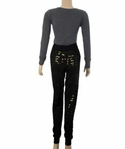 Budget 👍 Stella McCartney Metallic Sequined Meshjersey Pants M For 👩 Women 🔔 -Stella McCartney Shop luxury women stella mccartney used clothes p16382 0003