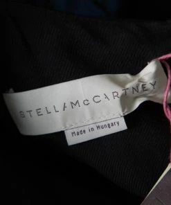 Flash Sale 🛒 Stella McCartney Black And Blue Floral Jacquard Sleeveless Peplum Top M For 👩 Women 🎉 -Stella McCartney Shop luxury women stella mccartney used clothes p164652 002