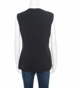 Flash Sale 🛒 Stella McCartney Black And Blue Floral Jacquard Sleeveless Peplum Top M For 👩 Women 🎉 -Stella McCartney Shop luxury women stella mccartney used clothes p164652 006