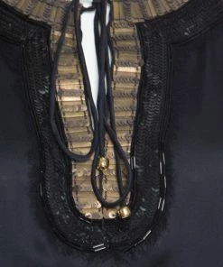 Budget 💯 Stella McCartney Black Silk Satin Sequin Embellished Neck Tie Detail Top M For 👩 Women 🔥 -Stella McCartney Shop luxury women stella mccartney used clothes p166413 006