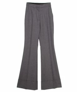 Best Pirce ✨ Stella McCartney Monochrome Wool And Cotton Flared Bottom Trousers XXS For 👩 Women 🔔