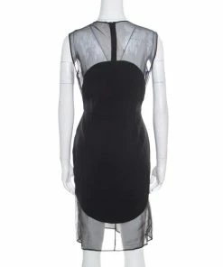 Top 10 🛒 Stella McCartney Black Sheer Silk Paneled Sleeveless Sheath 👗 Dress M For 👩 Women 🧨 -Stella McCartney Shop luxury women stella mccartney used clothes p169023 001