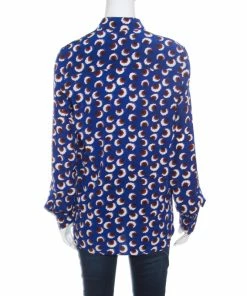 Best Pirce ✨ Stella McCartney Indigo Floral Printed Silk Wilson Blossom 👚 Shirt M For 👩 Women 🔔 -Stella McCartney Shop luxury women stella mccartney used clothes p171395 007