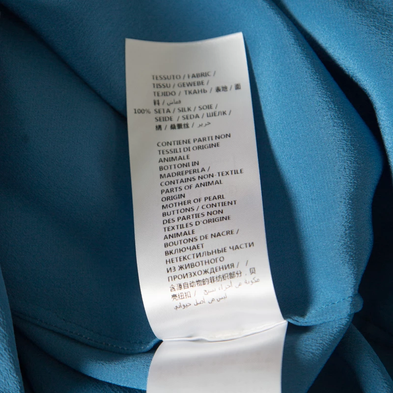 New 👏 Stella McCartney Blue Silk Ruffle Trim Long Sleeve Meredith Blouse M For 👩 Women 👍 9 New 👏 Stella McCartney Blue Silk Ruffle Trim Long Sleeve Meredith Blouse M For 👩 Women 👍 - Image 7