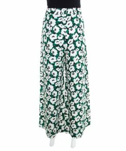 Deals 😉 Stella McCartney Black Floral Printed Wide Leg Maude Pants M For 👩 Women 💯 -Stella McCartney Shop luxury women stella mccartney used clothes p171491 003