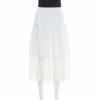 New 🛒 Stella McCartney White Cotton Pleated Mesh Hem Detail Midi 👗 Skirt M For 👩 Women 🤩 -Stella McCartney Shop luxury women stella mccartney used clothes p171515 001