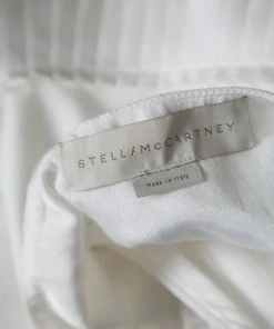 New 🛒 Stella McCartney White Cotton Pleated Mesh Hem Detail Midi 👗 Skirt M For 👩 Women 🤩 -Stella McCartney Shop luxury women stella mccartney used clothes p171515 003