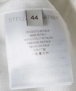 New 🛒 Stella McCartney White Cotton Pleated Mesh Hem Detail Midi 👗 Skirt M For 👩 Women 🤩 -Stella McCartney Shop luxury women stella mccartney used clothes p171515 005