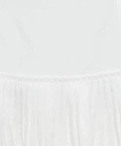New 🛒 Stella McCartney White Cotton Pleated Mesh Hem Detail Midi 👗 Skirt M For 👩 Women 🤩 -Stella McCartney Shop luxury women stella mccartney used clothes p171515 008