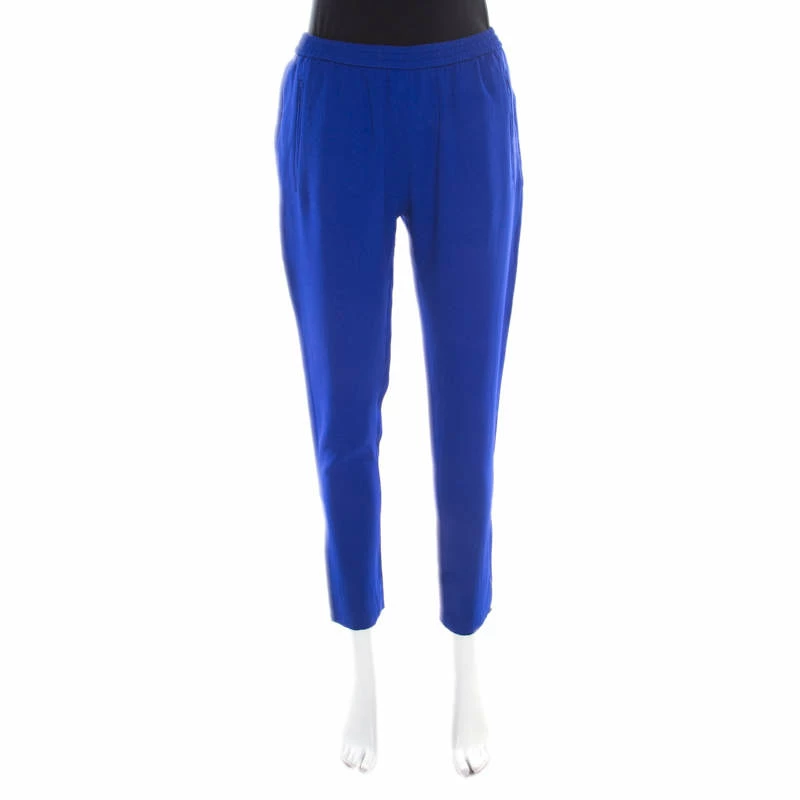 Best Pirce ❤️ Stella McCartney Cobalt Blue Crepe Elasticized Waist Tamara Pants M For 👩 Women 🌟 3 Best Pirce ❤️ Stella McCartney Cobalt Blue Crepe Elasticized Waist Tamara Pants M For 👩 Women 🌟