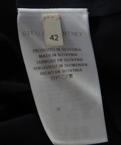 Brand new ✔️ Stella McCartney Navy Blue Silk Crepe De Chine Eagle Embroidered Detail 👚 Shirt M For 👩 Women 🎁 -Stella McCartney Shop luxury women stella mccartney used clothes p177730 002