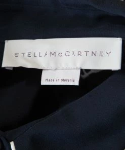 Brand new ✔️ Stella McCartney Navy Blue Silk Crepe De Chine Eagle Embroidered Detail 👚 Shirt M For 👩 Women 🎁 -Stella McCartney Shop luxury women stella mccartney used clothes p177730 003