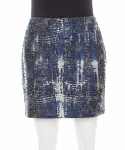 Best Pirce ⭐ Stella McCartney Blue Jacquard Becca Mini 👗 Skirt M For 👩 Women 👍