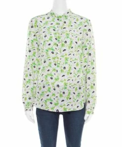 Hot Sale 🎉 Stella McCartney Multicolor Floral Printed Silk Long Sleeve Eva Blouse S For 👩 Women 😍
