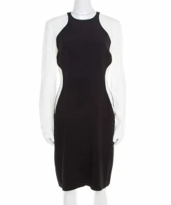 Discount ⌛ Stella McCartney Monochrome Long Sleeve Sheath 👗 Dress M For 👩 Women 😀
