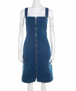 Top 10 ✨ Stella McCartney Indigo Denim Zip Front Sleeveless 👗 Dress M For 👩 Women 💯