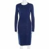 Hot Sale 🌟 Stella McCartney Cobalt Blue Embossed Jacquard Front Panel Detail Long Sleeve 👗 Dress M For 👩 Women ✔️ -Stella McCartney Shop luxury women stella mccartney used clothes p194072 003
