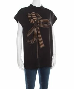 Best reviews of 🎉 Stella McCartney Black Bow Embroidered Cap Sleeve Boxy Blouse M For 👩 Women 😀 -Stella McCartney Shop luxury women stella mccartney used clothes p194160 007