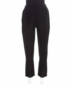 Best deal 😀 Stella McCartney Black Python Scale Patterned Jacquard Drawstring Detail Pants S For 👩 Women ⭐ -Stella McCartney Shop luxury women stella mccartney used clothes p195816 001