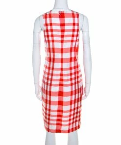 Wholesale 🤩 Stella McCartney Chilli Red Checked Sleeveless Benedicte Shift 👗 Dress S For 👩 Women 🥰 -Stella McCartney Shop luxury women stella mccartney used clothes p208065 005