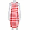 Wholesale 🤩 Stella McCartney Chilli Red Checked Sleeveless Benedicte Shift 👗 Dress S For 👩 Women 🥰 -Stella McCartney Shop luxury women stella mccartney used clothes p208065 007