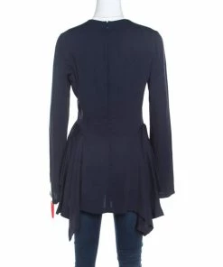 Cheap 🔔 Stella McCartney Navy Blue Crepe Peplum Detail Leonore Top S For 👩 Women 🔔 11 Cheap 🔔 Stella McCartney Navy Blue Crepe Peplum Detail Leonore Top S For 👩 Women 🔔 -Stella McCartney Shop luxury women stella mccartney used clothes p216455 003