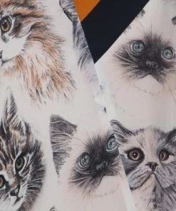 Best deal 😀 Stella McCartney Multicolor Cat Print Silk Asymmetric Hem Ilona 👗 Dress M For 👩 Women 🤩 -Stella McCartney Shop luxury women stella mccartney used clothes p221544 007