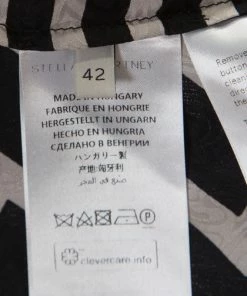 Best deal 👏 Stella McCartney Black & White Chevron & Stripes Printed Silk Moire 👚 Shirt M For 👩 Women ⭐ -Stella McCartney Shop luxury women stella mccartney used clothes p221614 002