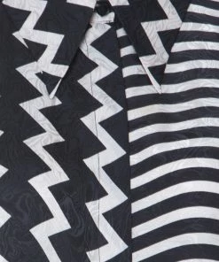 Best deal 👏 Stella McCartney Black & White Chevron & Stripes Printed Silk Moire 👚 Shirt M For 👩 Women ⭐ -Stella McCartney Shop luxury women stella mccartney used clothes p221614 004