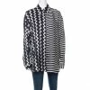 Best deal 👏 Stella McCartney Black & White Chevron & Stripes Printed Silk Moire 👚 Shirt M For 👩 Women ⭐ -Stella McCartney Shop luxury women stella mccartney used clothes p221614 007