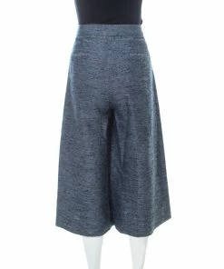 Best Sale 💯 Stella McCartney Marled Blue Pleated Oliver Bouclé Culottes XS For 👩 Women 🔥 -Stella McCartney Shop luxury women stella mccartney used clothes p229925 002