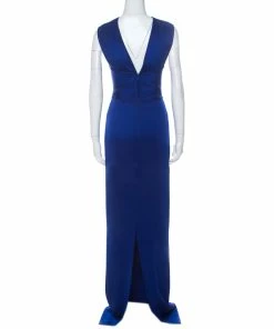 Flash Sale 🎉 Stella McCartney Blue Stretch Cross Over Bodice Bodycon Maxi 👗 Dress M For 👩 Women 🛒 -Stella McCartney Shop luxury women stella mccartney used clothes p236165 003