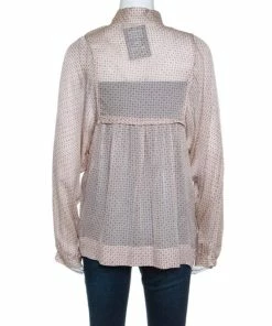 Wholesale 👏 Stella McCartney Pale Pink Printed Silk Billowing Sleeve Blouse S For 👩 Women ⭐ -Stella McCartney Shop luxury women stella mccartney used clothes p241549 002