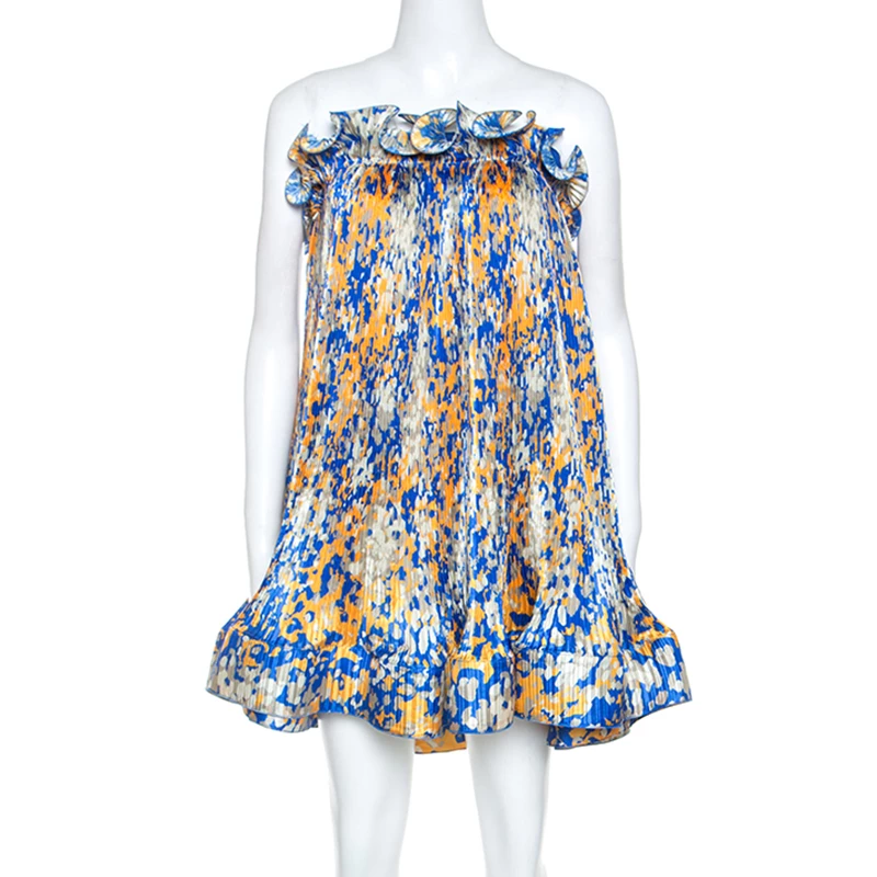 Discount ๐ Stella McCartney Multicolor Printed Pleated Ruffle ๐ Dress M For ๐ฉ Women ๐ 3 Discount ๐ Stella McCartney Multicolor Printed Pleated Ruffle ๐ Dress M For ๐ฉ Women ๐