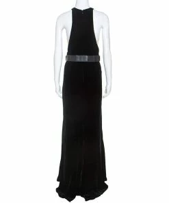 Cheap 👍 Stella McCartney Black Velvet Belted Saskia Stretch-Cady Gown M For 👩 Women ✔️ -Stella McCartney Shop luxury women stella mccartney used clothes p244164 004