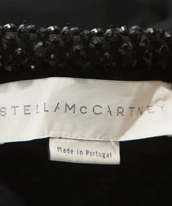 Cheapest 🔔 Stella McCartney Black Jersey Mesh Insert Embellished Collar 👗 Dress S For 👩 Women 🛒 -Stella McCartney Shop luxury women stella mccartney used clothes p245710 005