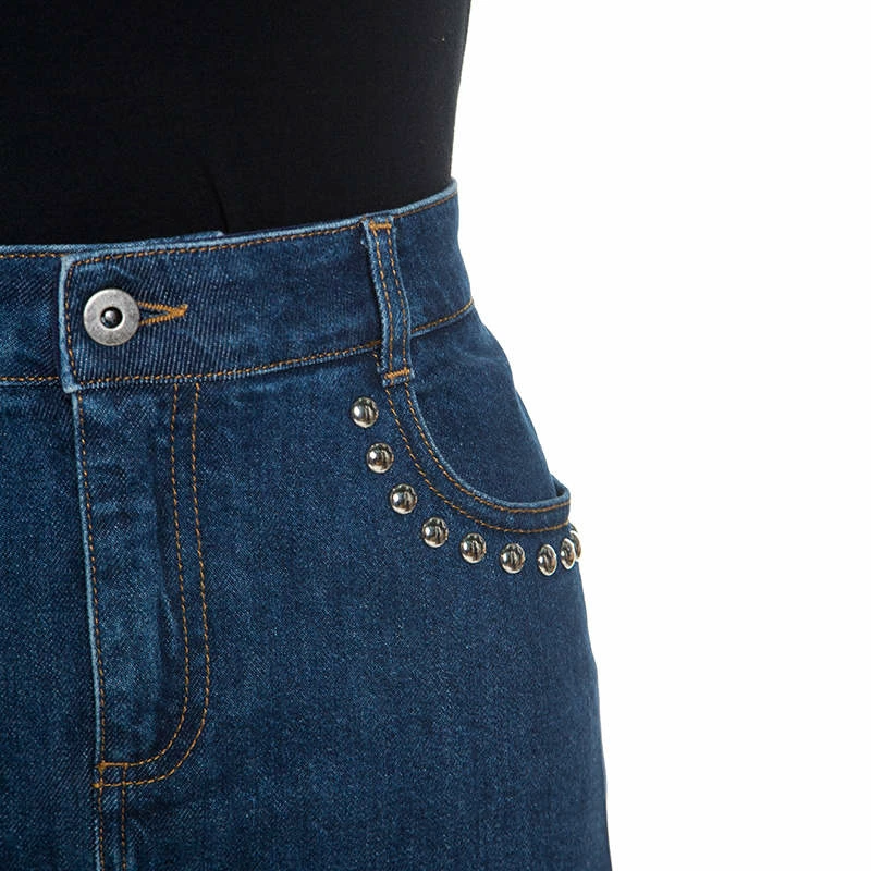 Budget โญ Stella McCartney Blue Denim Embroidered Embellished Short ๐ Skirt M For ๐ฉ Women โญ 6 Budget โญ Stella McCartney Blue Denim Embroidered Embellished Short ๐ Skirt M For ๐ฉ Women โญ - Image 4