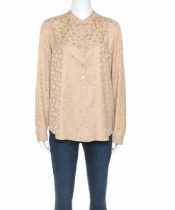 Best reviews of ✔️ Stella McCartney Beige Jacquard Button Front Mandarin Collar 👕 Shirt S For 👩 Women 🎁
