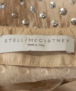 Cheap ⭐ Stella McCartney Beige Silk Sequin Detail Balloon Sleeve Blouse S For 👩 Women 🥰 -Stella McCartney Shop luxury women stella mccartney used clothes p250949 005