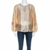 Cheap ⭐ Stella McCartney Beige Silk Sequin Detail Balloon Sleeve Blouse S For 👩 Women 🥰 -Stella McCartney Shop luxury women stella mccartney used clothes p250949 007