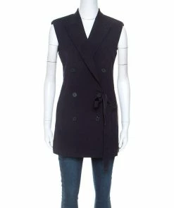 Cheapest 😀 Stella McCartney Navy Blue Wool Double Breasted Vest S For 👩 Women 🔥