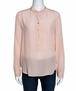 Flash Sale ⌛ Stella McCartney Blush Pink Silk Long Sleeve Blouse XS For 👩 Women ❤️
