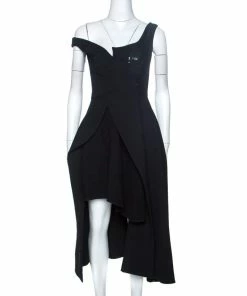 Coupon 💯 Stella McCartney Black Wool Sequined Reily Asymmetric 👗 Dress S For 👩 Women 🎉