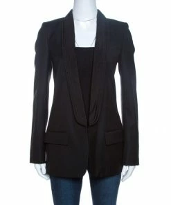 Discount 👍 Stella McCartney Black Wool Tuxedo Jacket S For 👩 Women ⌛