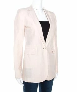 Promo 🎁 Stella McCartney Pale Pink Linen Tailored Blazer XS For 👩 Women 🌟 -Stella McCartney Shop luxury women stella mccartney used clothes p269326 004