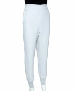 Coupon 🔔 Stella McCartney Pale Blue Stretch Crepe Julia Trousers M For 👩 Women 🌟 -Stella McCartney Shop luxury women stella mccartney used clothes p274230 003