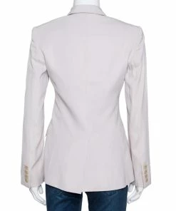 Deals 🥰 Stella McCartney Pale Ecru Silk Blend Tailored Blazer S For 👩 Women ✨ -Stella McCartney Shop luxury women stella mccartney used clothes p277728 001