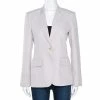 Deals 🥰 Stella McCartney Pale Ecru Silk Blend Tailored Blazer S For 👩 Women ✨ -Stella McCartney Shop luxury women stella mccartney used clothes p277728 002