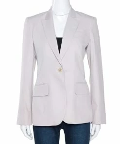 Deals 🥰 Stella McCartney Pale Ecru Silk Blend Tailored Blazer S For 👩 Women ✨